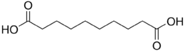 Skeletal formula of sebacic acid