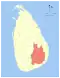 Map indicating the extent of Uva Province within Sri Lanka