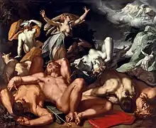 Níobe desesperada pola muerte de los sos fíos, d'Abraham Bloemaert, 1591.