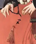 Detalle de Dama de colloráu, de Pontormo, ca. 1532-1533.