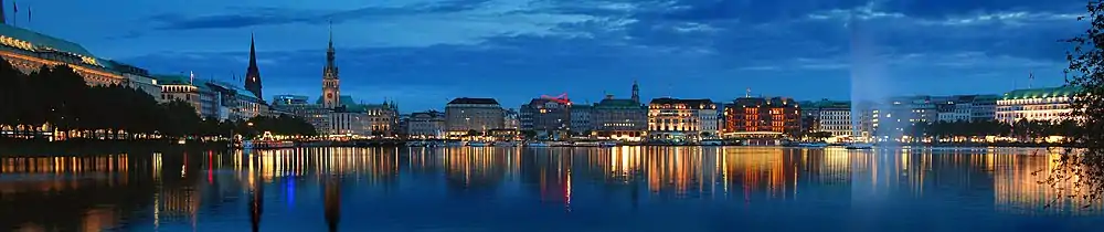 Panorama dende'l ríu Alster.