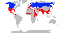 Distribución de Anas clypeata.