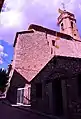 Paisaxe urbano de Camarena de la Sierra (Teruel), con detalle de la parroquial de San Mateo, sieglu XVI-XVII (2017).