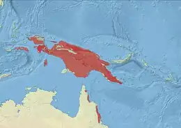 Distribución de los trés especies actuales