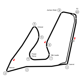 Actual trazáu de A1 Ring o como anguaño llámase Red Bull Ring.