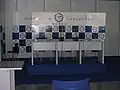 Sala de rueda de prensa pa los trés primeros clasificaos