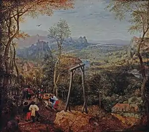 La pega sobre'l cadafalsu, de Pieter Brueghel el Viejo, 1568.