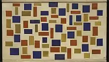 Theo van Doesburg, 1918, Composición XI, oleu en llenzu, 57 x 101 cm