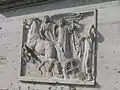 Elíes nel carru de fueu. Relieve na Estación de Ciudá del Vaticanu