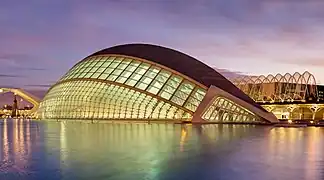 Ciudá de les Artes y de les Ciencies en Valencia, de Santiago Calatrava, 1998