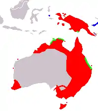 Área de distribución (en colloráu)