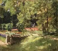 Les terraces de flores nel xardín de Wannsee, Max Liebermann, c. 1916