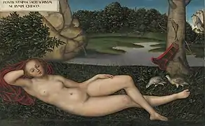 La ninfa de la fonte, de Lucas Cranach el Viejo, 1530-1535.