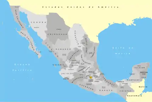 División territorial de Méxicu.