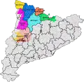 Llocalización y estensión de diócesis d'Urgel, dientro de Cataluña y Andorra.