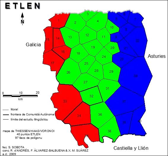 Ún de los mapes dialectométricos del ETLEN