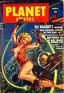 Portada de Frank Kelly Freas pa Planet Sroties, payares de 1953.