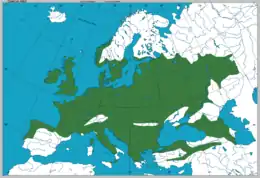 Distribución del Quercus robur