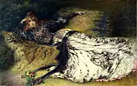 Georges Clairin (1843–1919): Sarah Bernhardt. Óleu sobre llienzu.