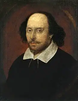 El llamáu Chandos portrait de William Shakespeare, atribuyíu a John Taylor, ca. 1600.