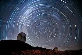 Vista de la rotación d'estrelles nel observatoriu.