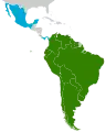 Países miembros (verde) y observadores (azul).