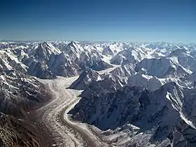 Baltoro buzlağının kosmosdan görünüşü