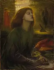 "Xeyir-dua almış Beatrisa"(lat.Beata Beatrix) (1864–1870), Teyt qalereyası, London (model: Elizabet Siddal)