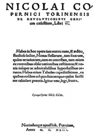 De revolutionibus orbium coelestium, Nürnberq, 1543