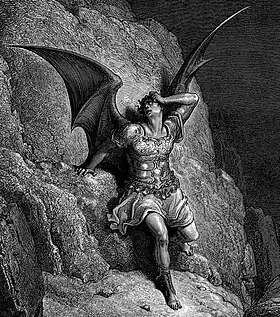 Depiction of Satan, the antagonist of John Milton's Paradise Lost c. 1866