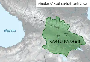 Kartli-Kaxetiya krallığı, 1762-ci il sərhədləri