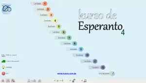 Esperanto Kursunun Linux-dakı ana səhifəsi.