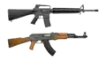 M16 və AK-47 - dünyadakı ən məşhur avtomatlar.