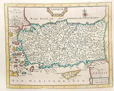 Türkiyə və Kiprin xəritəsi. 1719-cu il.