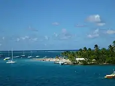 Waterfront, with sailboats and brilliant blue water