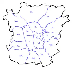 The 17 districts of Graz