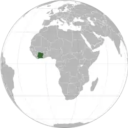 Location of Ivory Coast