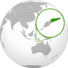 Location of East Timor