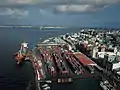 Aerial Picture of the port of Malé.