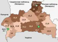 Смяротнасць па раёнах вобласці (2017)