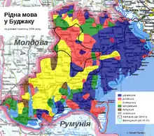 Родная мова ў Буджаку паводле перапісу 2001 г.