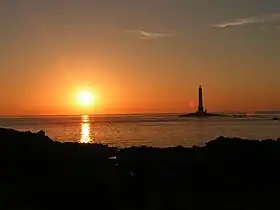 Маяк на мысе Аг (Phare de la Hague), на поўначы паўвострава