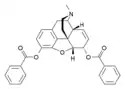 Chemical structure of Dibenzoylmorphine.