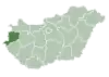 Map of Hungary highlighting Vas County