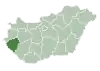 Map of Hungary highlighting Zala County