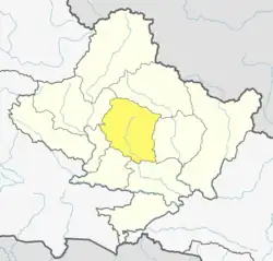 Location of Kaski (dark yellow) in Gandaki Pradesh