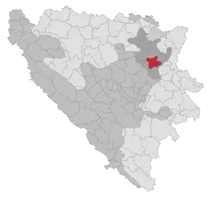 Lage der Gemeinde Živinice in Bosnien und Herzegowina (anklickbare Karte)