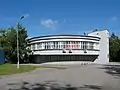 Dinamo-Sportstadion auf der Krestowski-Insel (1931 mit Oleg Ljalin, Jakow Swirski (Leiter), Juri Witaljewitsch Mucharinski, Georgi Schtschuko), St. Petersburg