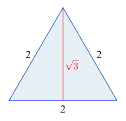 Wurzel 3 als Länge der Höhe eines gleichseitigen Dreiecks