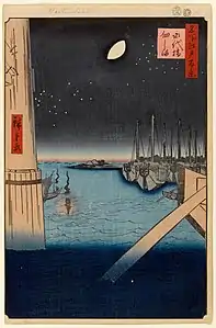 43. Tsukudajima von der Eitaibashi aus [1857-02]